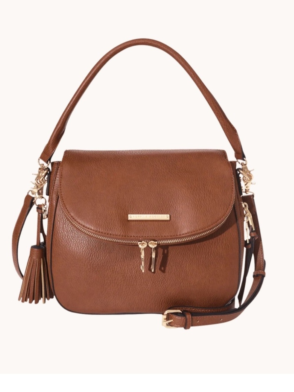 Poppy and Peonies Downtown Crossbody in Chestnut color